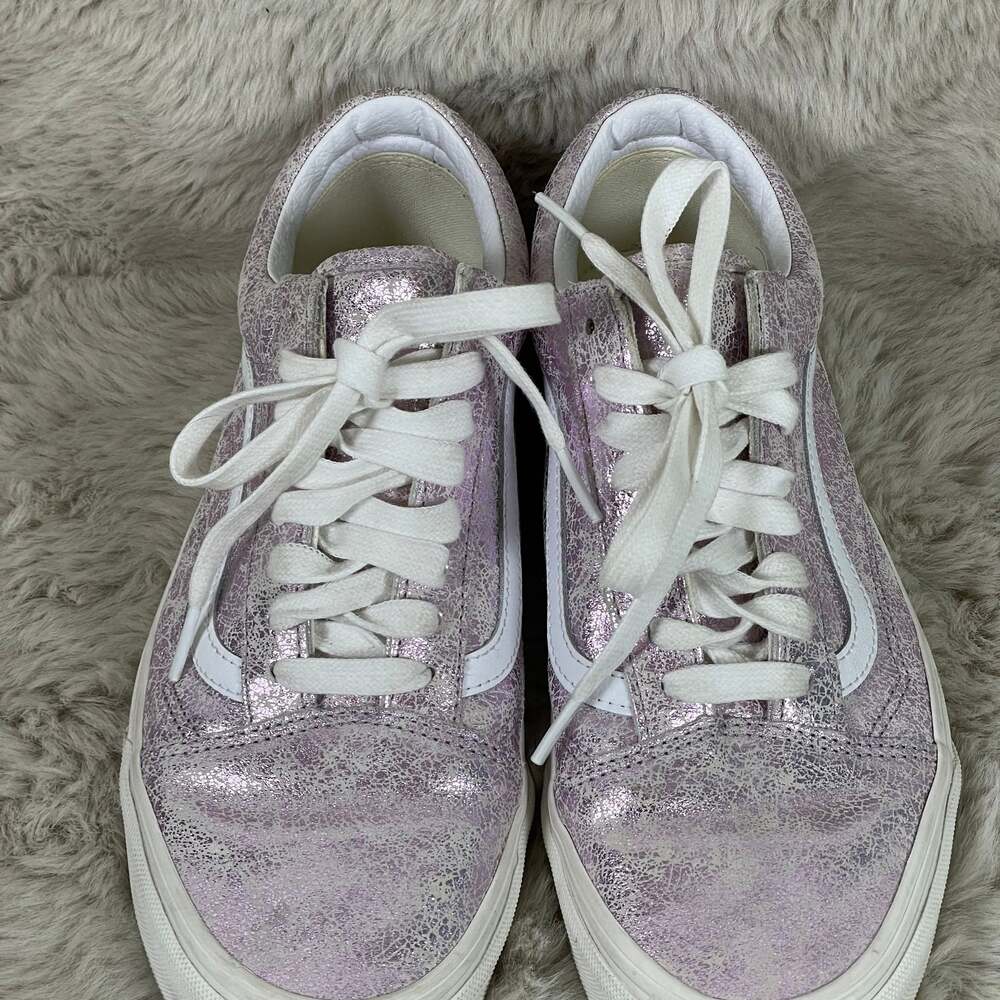WOMEN'S 10.5/MEN’S 9 VANS OLD SKOOL CRACKED LEATHER ROSE GOLD SHOES SNEAKERS - Picture 2 of 8